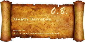 Osváth Barnabás névjegykártya